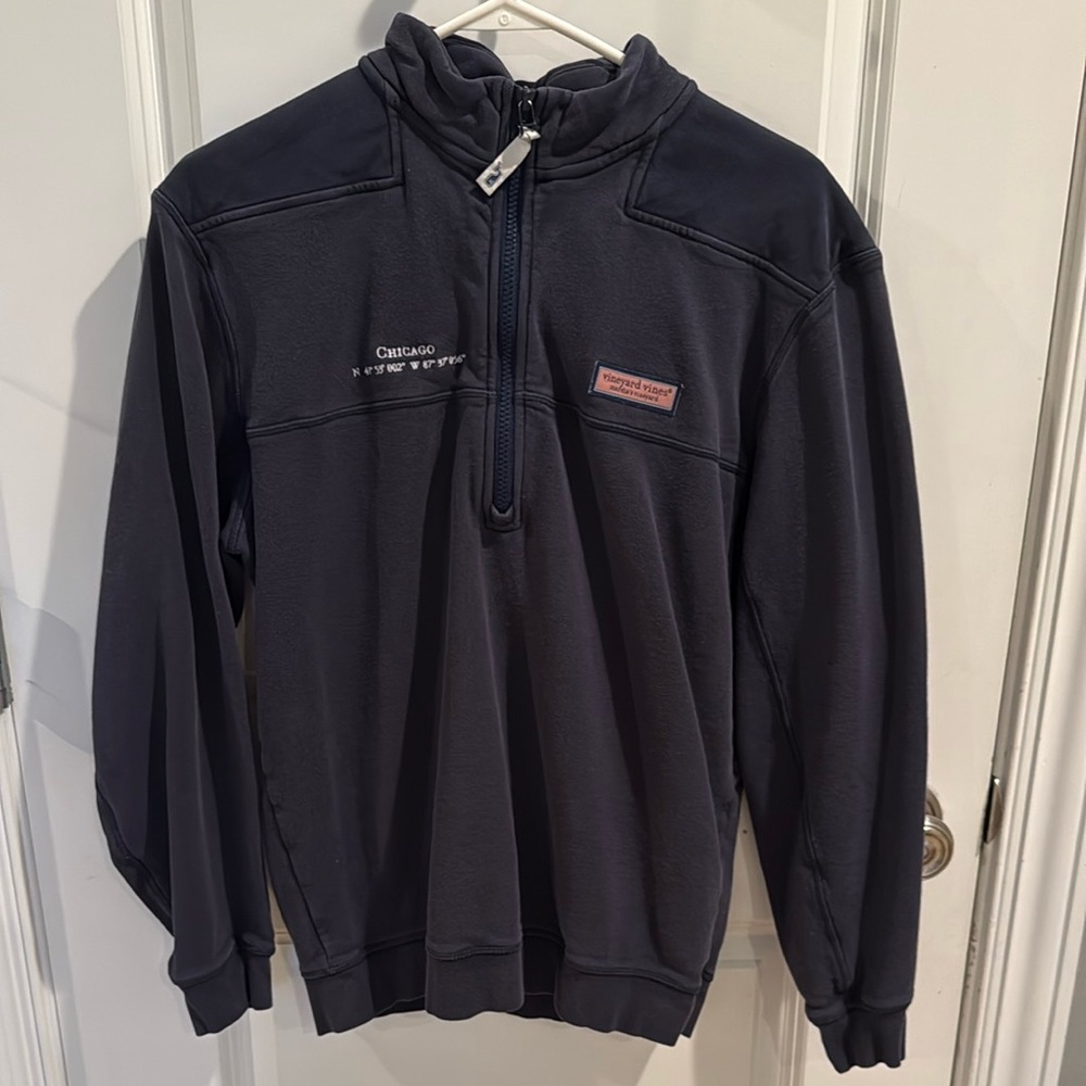 Vineyard Vines Men's size S Chicago Dark Blue Zip-Up Shep Shirt